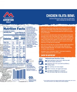 Mountain House Adventure Meal: Chicken Fajita Bowl