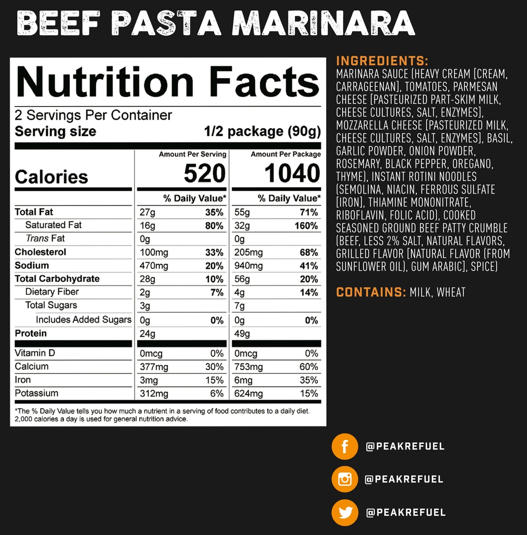 Peak Refuel: Beef Pasta Marinara