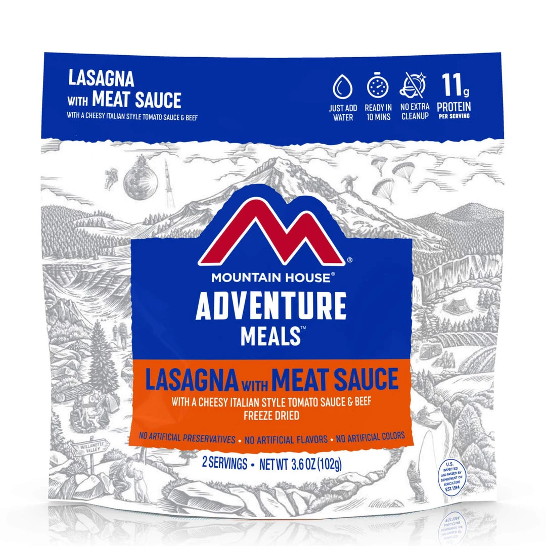 Mountain House Adventure Meal: Lasagna W/ Meat Sauce FOOD