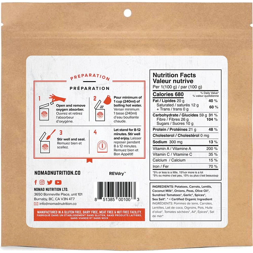 Liberty Mountain Nomad Nutrition Entrees FOOD