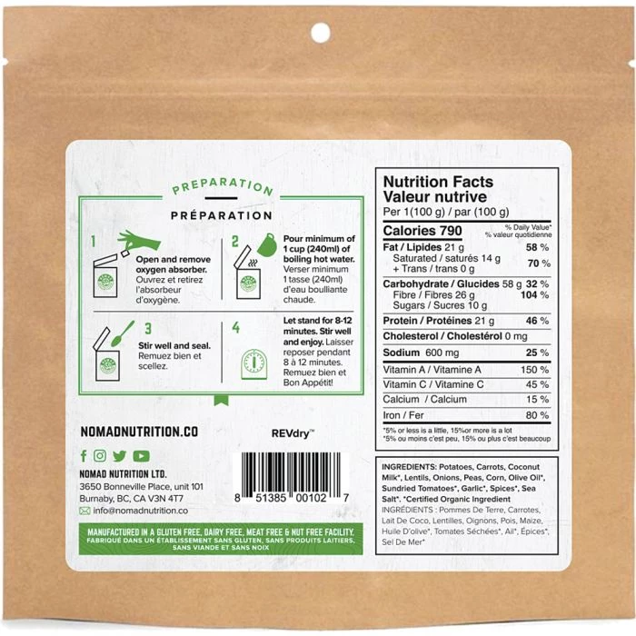 Liberty Mountain Nomad Nutrition Entrees FOOD