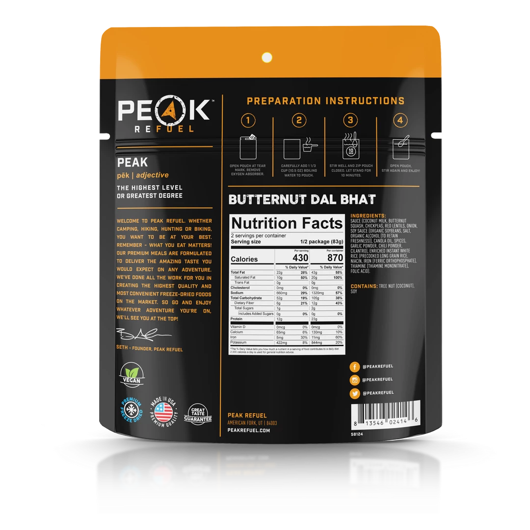 Peak Refuel: Butternut Dal Bhat