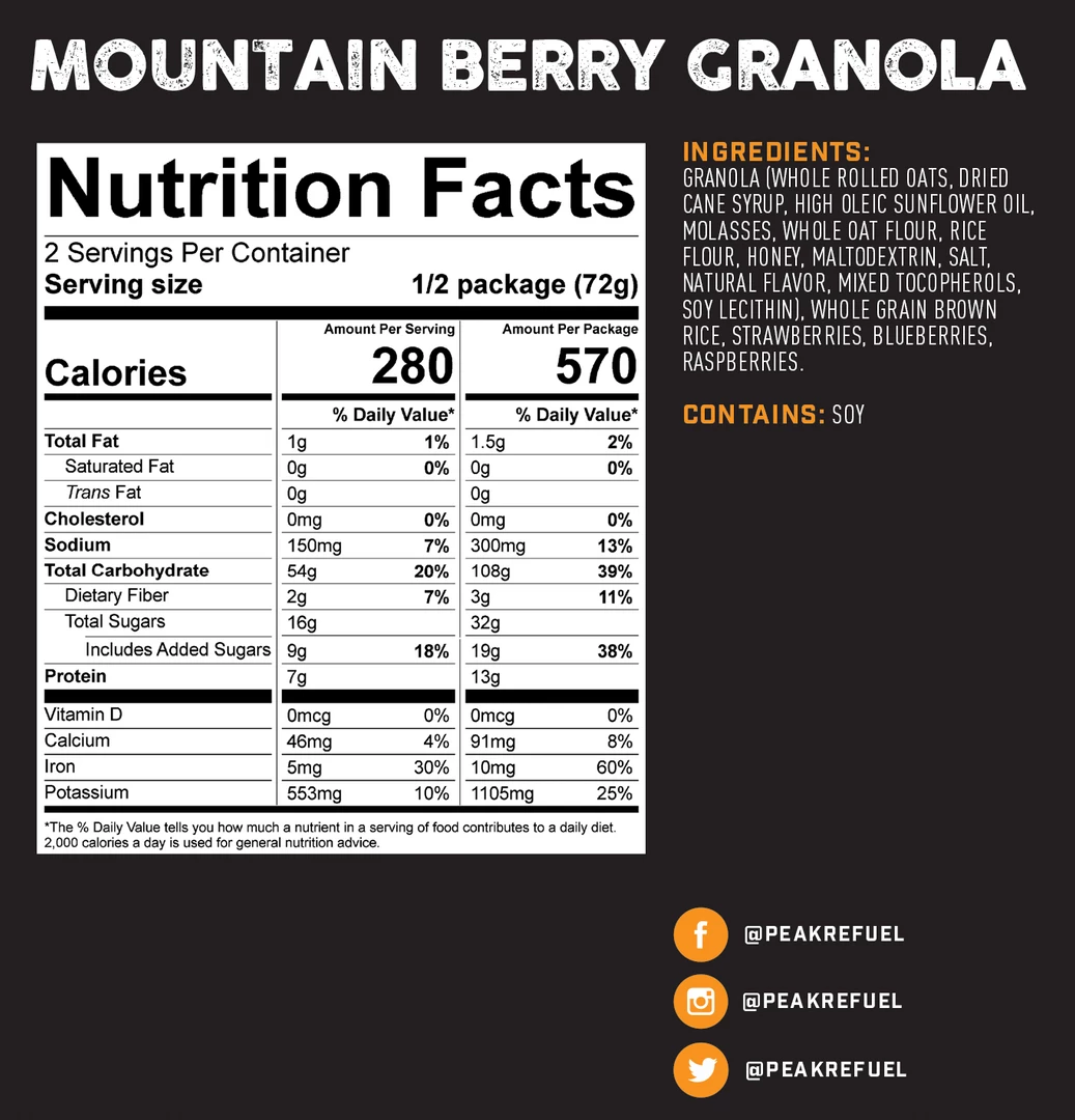 FOOD Peak Refuel: Mountain Berry Granola