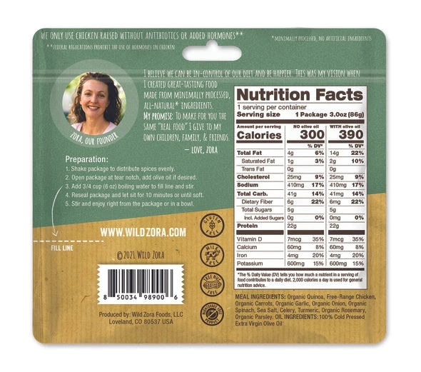 Wild Zora - Quinoa Bowls - Herb Roasted Chicken (New For 2022) FOOD