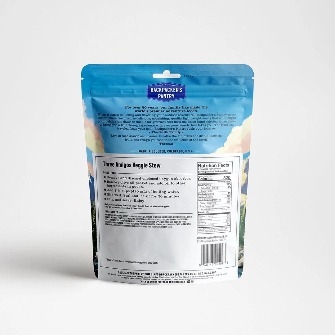 Backpacker's Pantry Three Amigos Veggie Stew FOOD